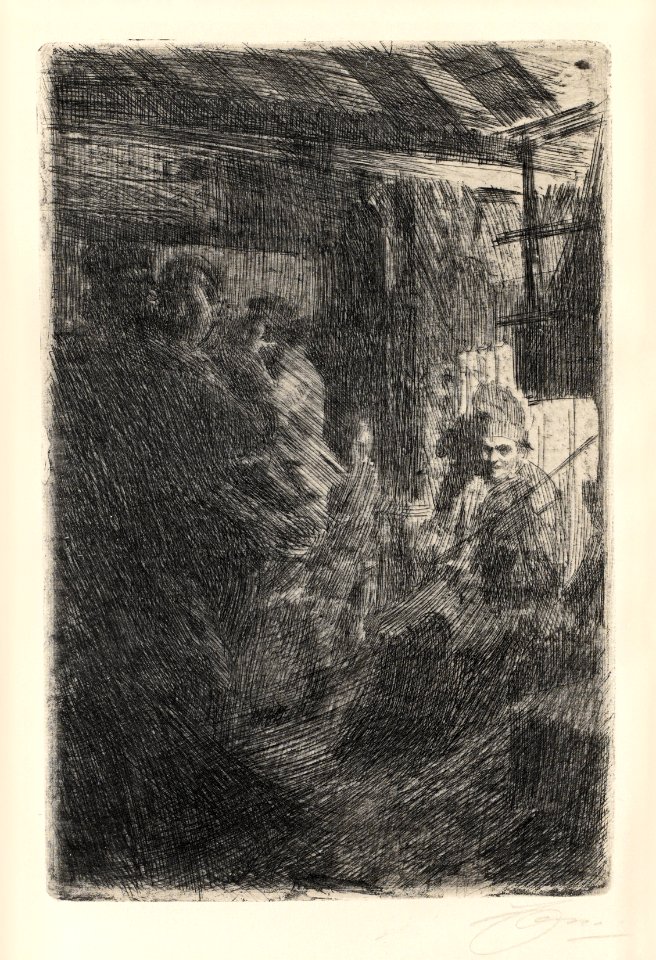 Anders Zorn - Dance in Gopsmor (etching) 1906