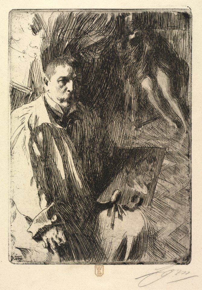 Anders Zorn (Swedish, 1860-1920) - Portrait of the Artist and His Model - 1918.127 - Cleveland Museum of Art