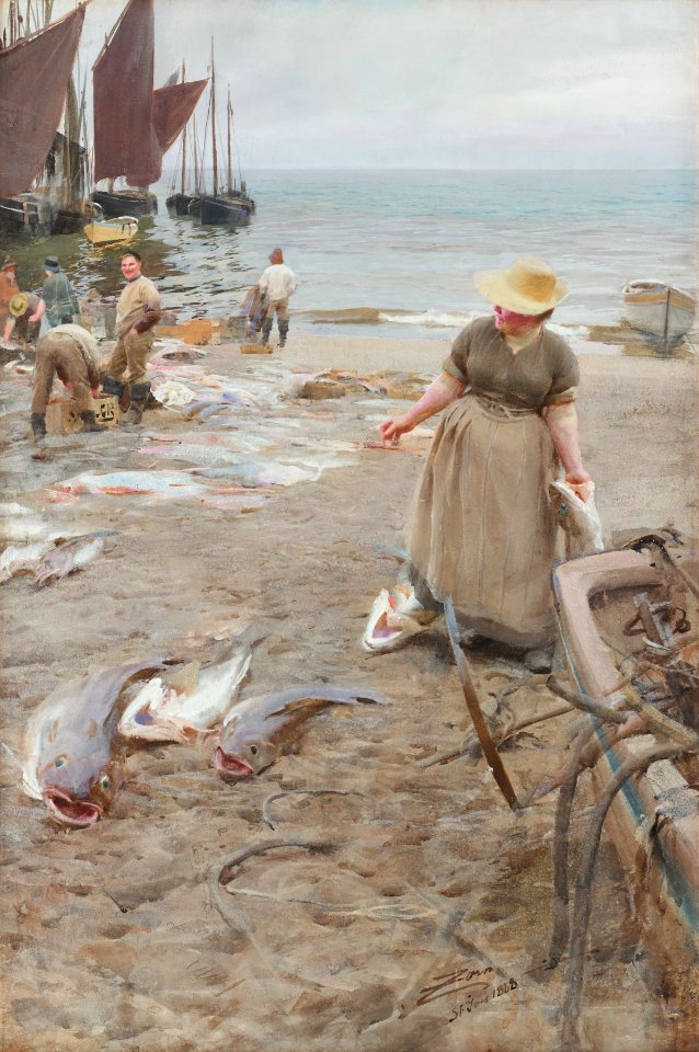 Anders Zorn - Fiskmarknad i St. Ives