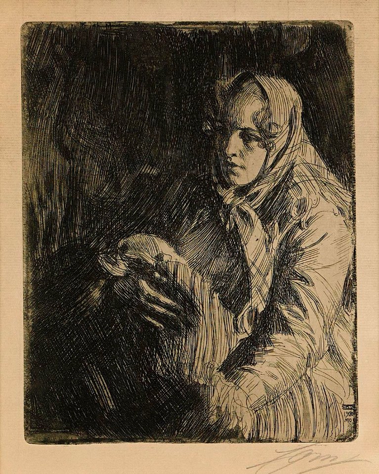 Anders Zorn - Madonna (etching) 1900
