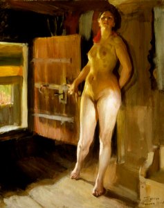 Anders Zorn - At the Door of the Loft , Girl in the Loft - A II 817 - Finnish National Gallery