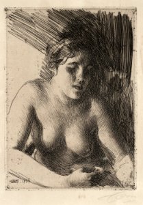 Anders Zorn - Bust (etching) 1915