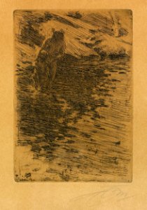 Anders Zorn - With Her Child (etching) 1890
