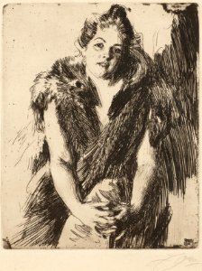 Anders Zorn - Maja von Heijne (etching) 1911
