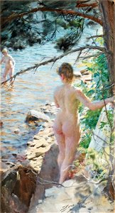 Anders Zorn - Dalaröklippor II (I skärgården) 1887. Free illustration for personal and commercial use.