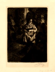Anders Zorn - Music in the Cottage (etching) 1905