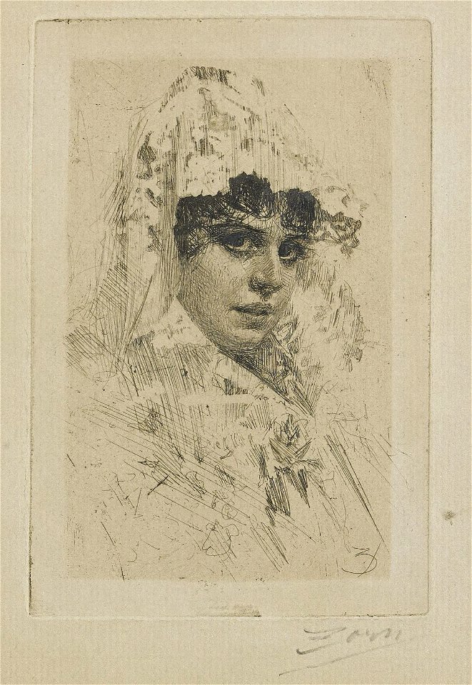 Anders Zorn - Spanish Lady (etching) 1884