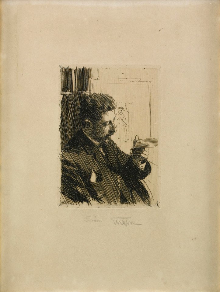 Anders Zorn - Prince Eugen of Sweden (etching) 1904