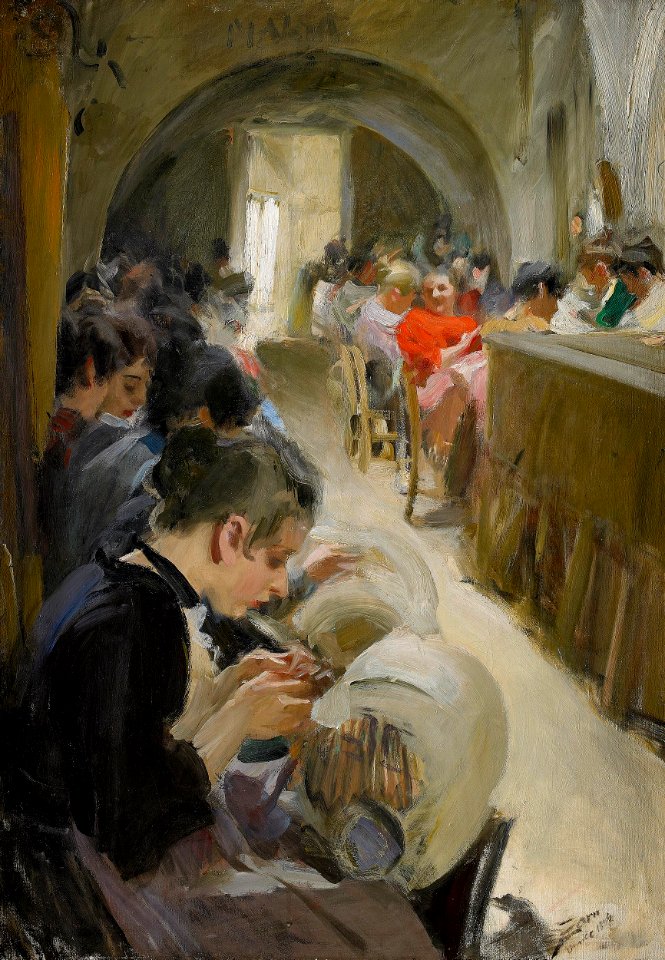Anders Zorn - Lace-making in Venice 1894