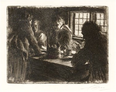 Anders Zorn - The Bridesmaid (etching) 1905