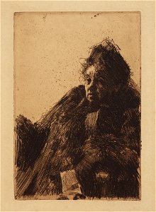 Anders Zorn - Madam Simon II (etching) 1891