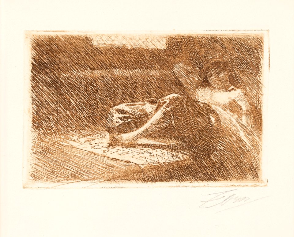 Anders Zorn - Sleeping Odalisque (etching) 1886