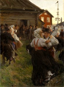 Anders Zorn - Midsummer Dance - Google Art Project. Free illustration for personal and commercial use.