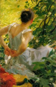 Anders Zorn - Kvinna som klär sig (1893)