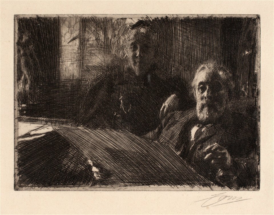 Anders Zorn - Mr. och Mrs. Fürstenberg (etching) 1895