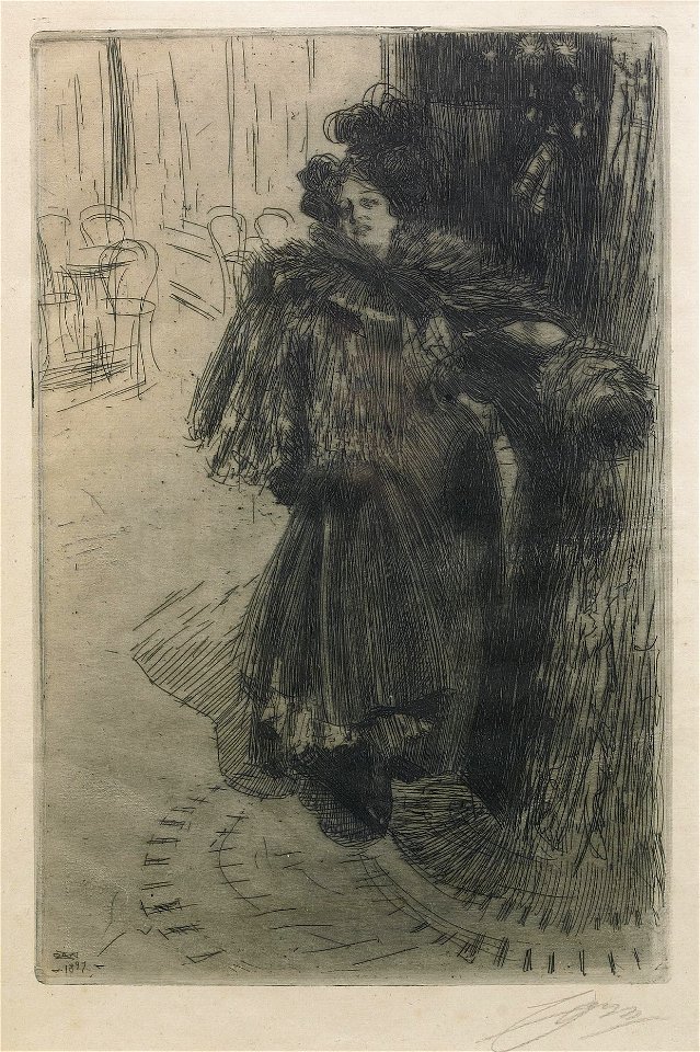 Anders Zorn - Night Effect III (etching) 1897