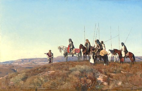 Eugen Bracht - Arab warriors on the lookout (1887)