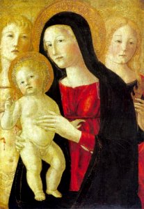 Atelier van Neroccio di Bartolomeo di Benedetto de' Landi - Maria en kind met HH. Sebastiaan en Catharina van Alexandrië - 1007 - Städel Museum