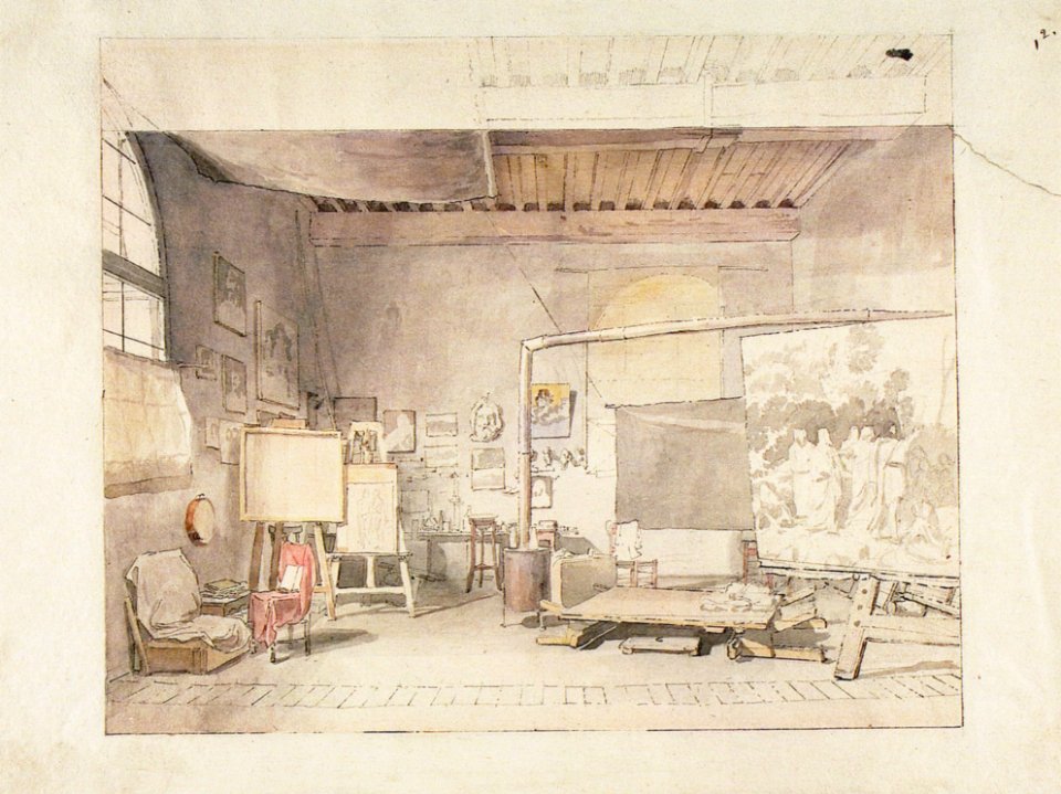 Atelier of Alexander Ivanov in Rome 1830s