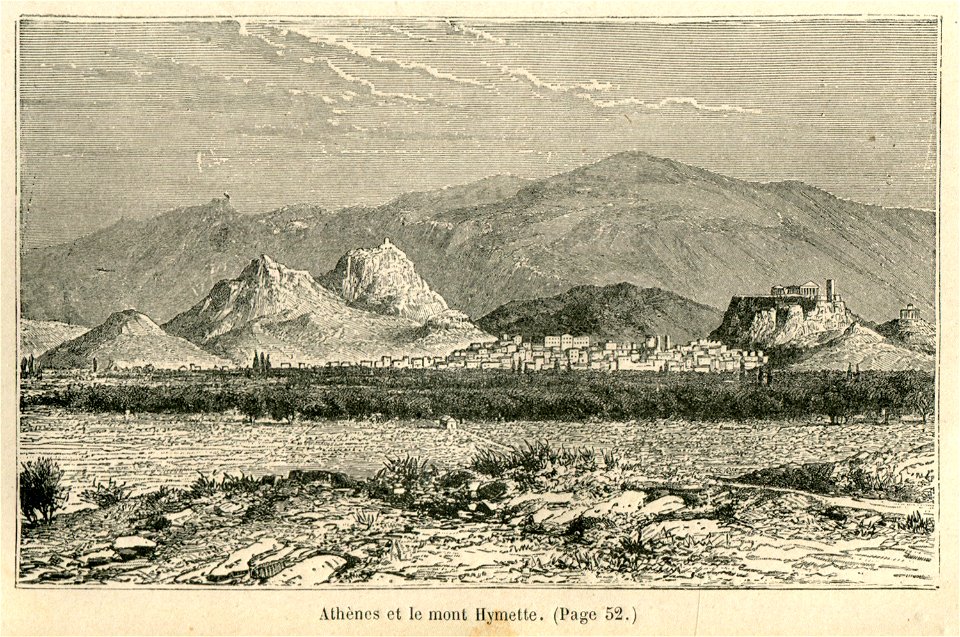 Athènes et le mont Hymette - Belle Henri - 1881
