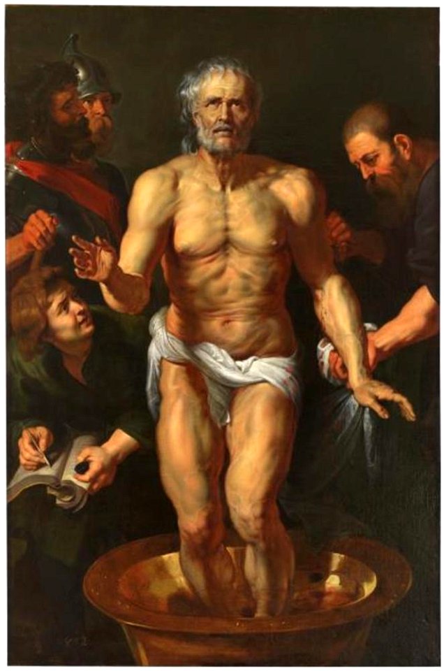 Atelier van Peter Paul Rubens en opgewerkt door Peter Paul Rubens - De dood van Seneca - P003048 - Museo del Prado