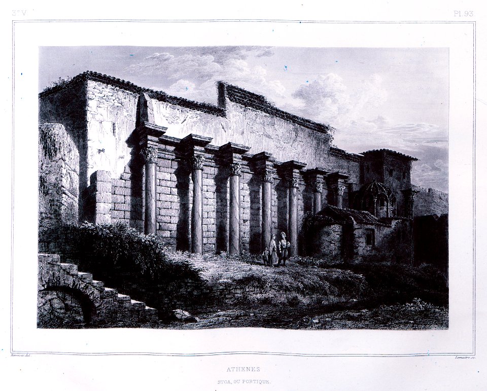Athenes Stoa ou Portique - Blouet Guillaume-abel - 1831