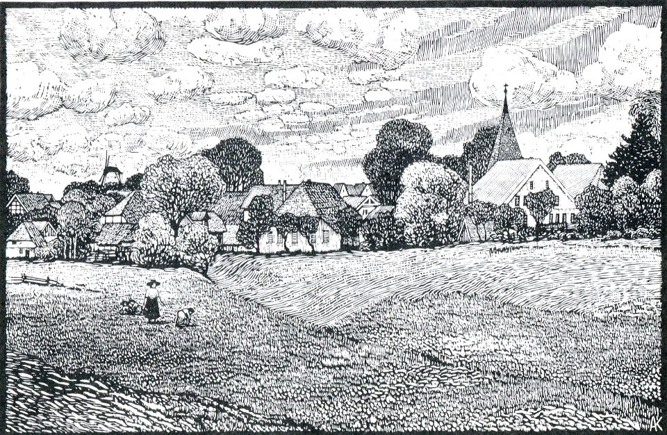 Albert König Blick aufs Dorf