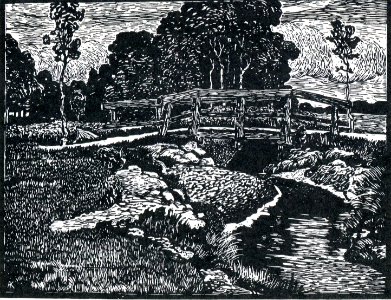 Albert König Landschaft mit Brücke