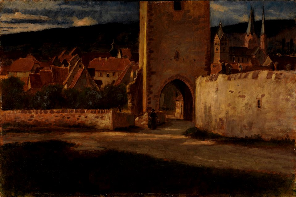 Albert Lang (1847) - An der Stadtmauer von Gelnhausen - 2165 - Staatliche Kunsthalle Karlsruhe