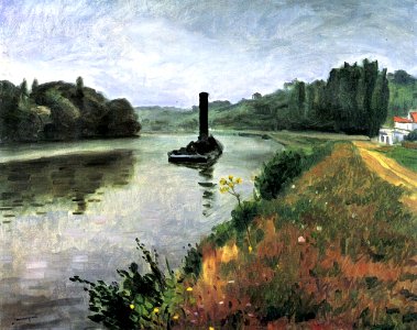 Albert Marquet, 1937 - Remorqueur sur la Seine à Méricourt