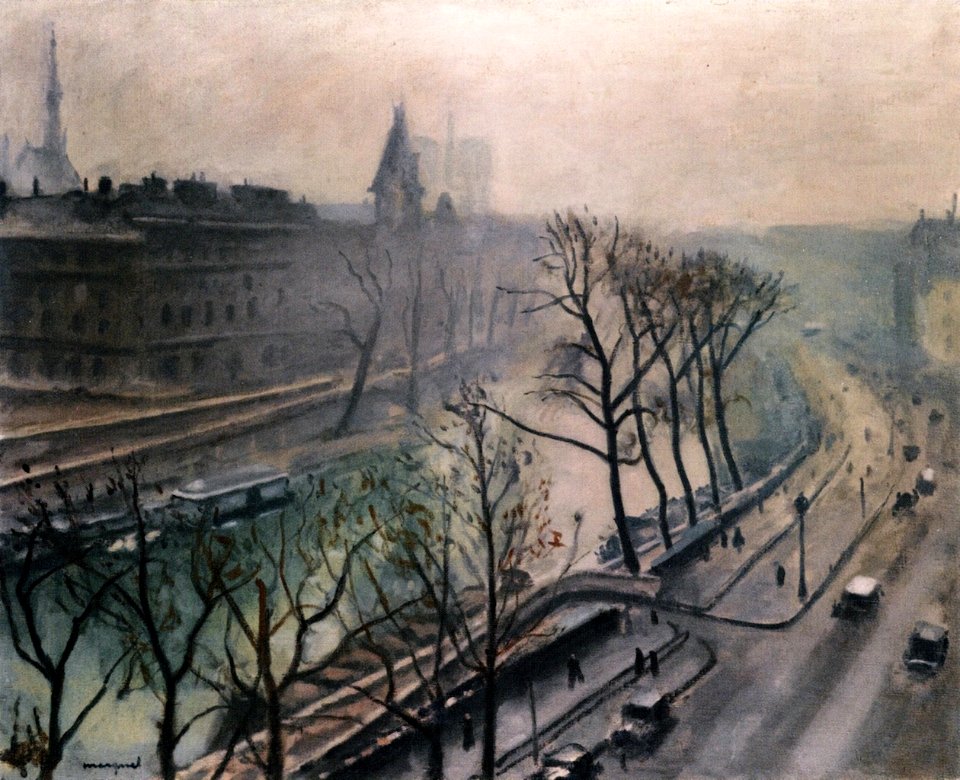 Albert Marquet, 1938c - Paris, Quai des Grands Augustins, Twilight