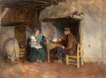 Albert Neuhuys - Middagmaal in een boerengezin