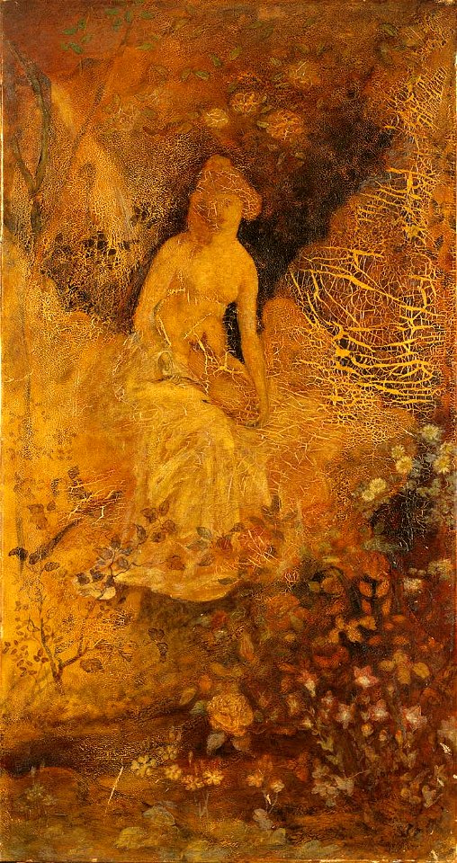 Albert Pinkham Ryder - Panel for a Screen, Woman with a Deer - 1929.6.106B - Smithsonian American Art Museum