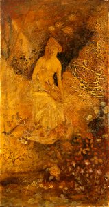 Albert Pinkham Ryder - Panel for a Screen, Woman with a Deer - 1929.6.106B - Smithsonian American Art Museum. Free illustration for personal and commercial use.