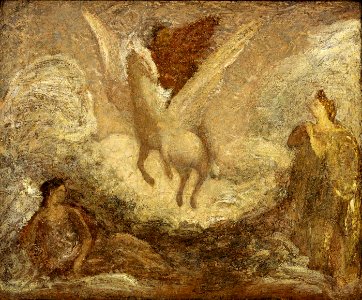 Albert Pinkham Ryder - Pegasus Departing - 1929.6.105 - Smithsonian American Art Museum. Free illustration for personal and commercial use.