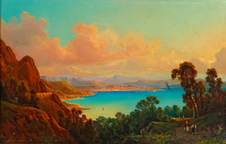 Albert Rieger Blick in die Bucht von Triest 1859