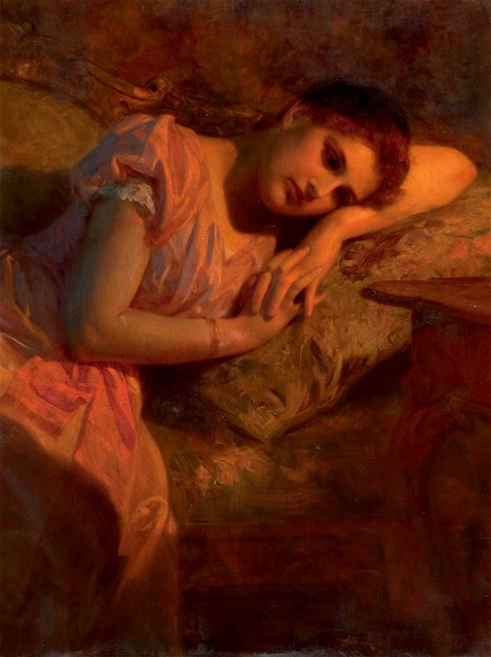 Albert Ritzberger Junge Frau am Sofa liegend 1898