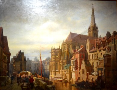 Albert Schwendy, Vue de l'abside de l'église Saint-Pierre de Caen. 1873
