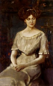 Albert von Keller - Portrait of Elisabeth von Wichmann. Free illustration for personal and commercial use.