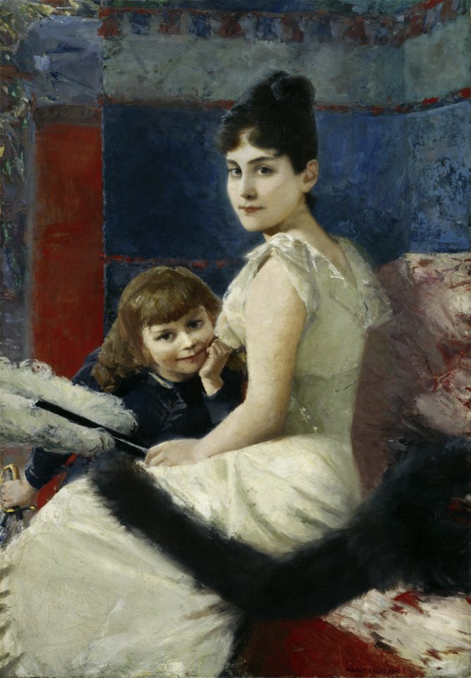 Albert von Keller - Irene von Keller mit Sohn Balthasar - G 7023 - Lenbachhaus
