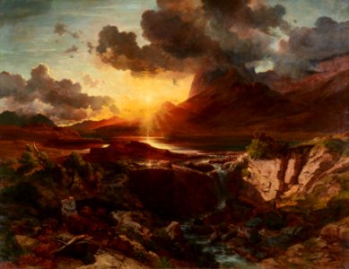 Albert Zimmermann - Sonnenuntergang am Hintersee in Berchtesgaden - 13 - Österreichische Galerie Belvedere
