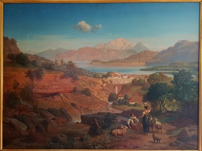 Albert Zimmermann Comer See Blick auf Belagio
