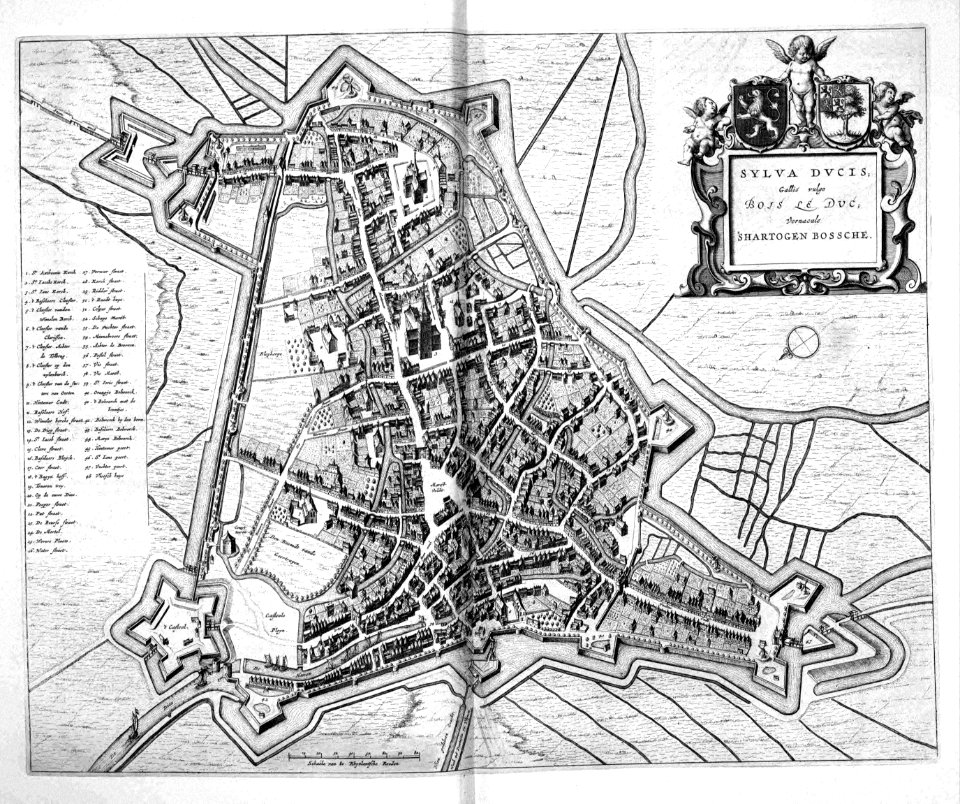 Atlas Beudeker-C9E10 004 01B-SYLVA DVCIS; Gallis vulgo BOIS LE DUC; Vernacule s HARTOGEN BOSSCHE