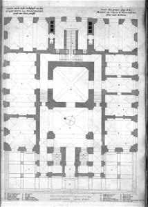 Atlas Beudeker-C9E10 046 14B-GROND van de eerste verdiepingh van het STADT-HUYS VAN MAASTRICHT, zynde met steen gewulft