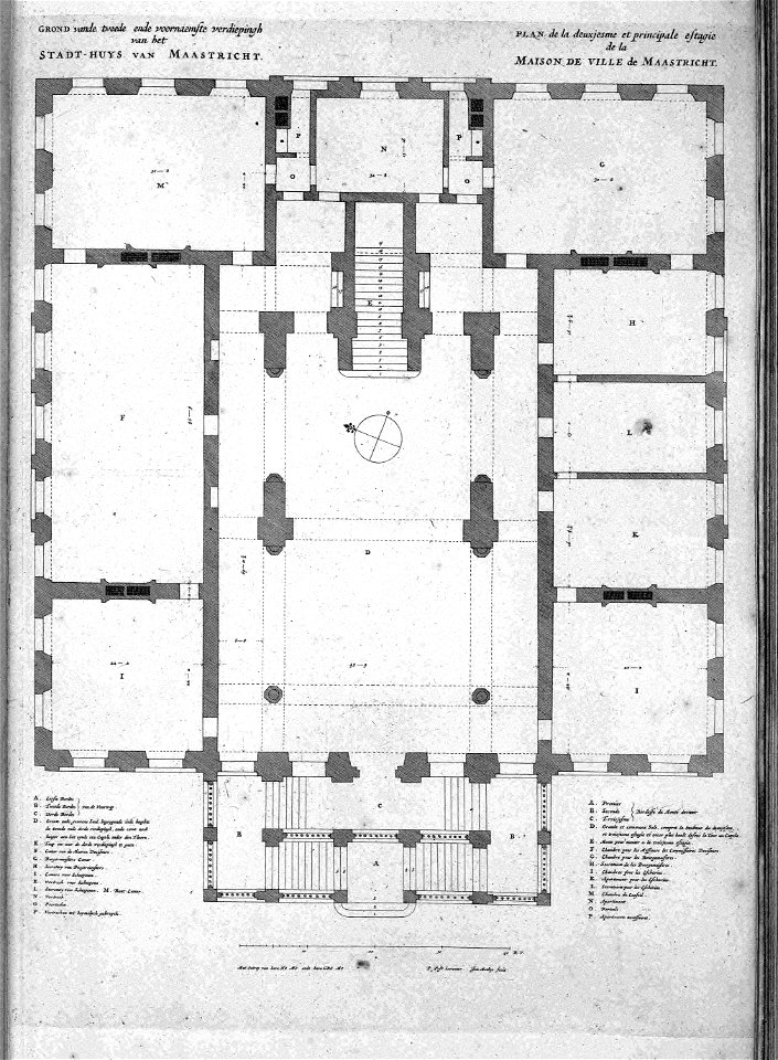 Atlas Beudeker-C9E10 047 14C-GROND vande tweede ende voornaemste verdiepingh van het STADT-HUYS VAN MAASTRICHT