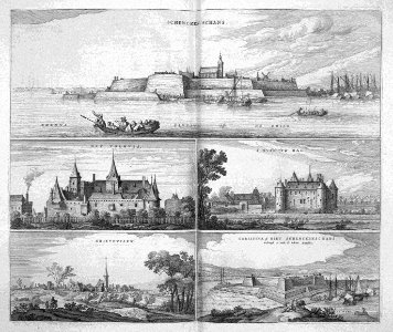 Atlas Beudeker-C9E10 100 24H-SCHENKEN-SCHANS; HET TOLHVYS; T HVYS TE HAL; GRIETHVYSEN; CHRISTINA oft NIEV SCHENCKENSCHANS. Sodanigh is oock de Schans Amelia