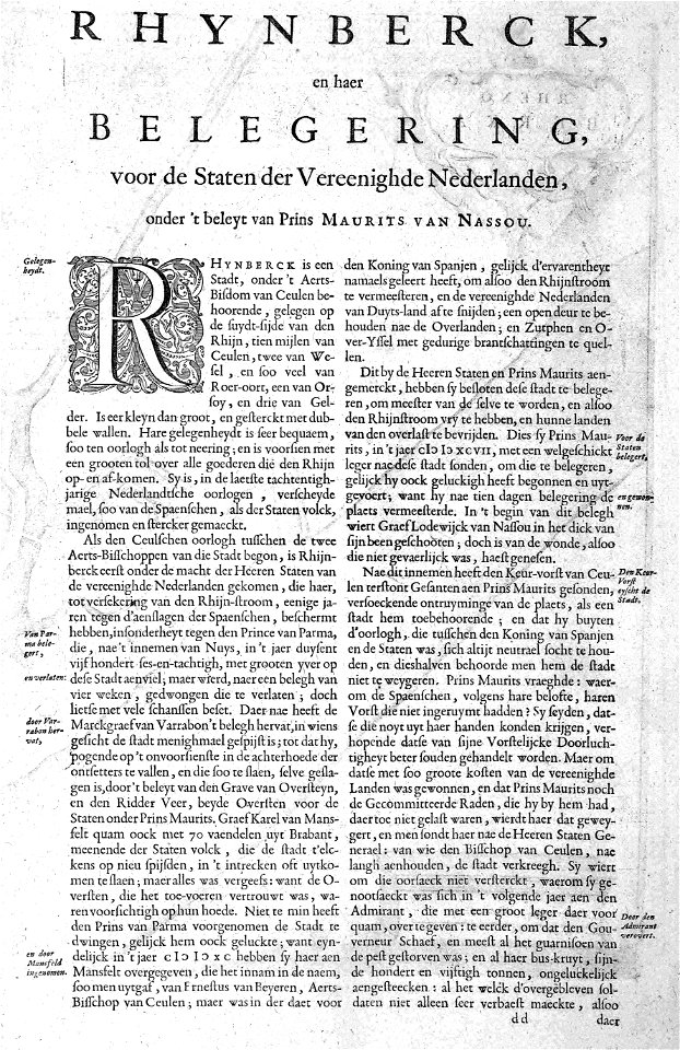 Atlas Beudeker-C9E10 111 001-RHYNBERCK, en haer BELEGERING