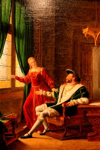 005. François Ier montre à Marguerite de Navarre, sa sœur, les vers qu'il vient d'écrire sur une vitre avec son diamant by Fleury François Richard - détail DxO hdr