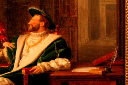 008. François Ier montre à Marguerite de Navarre, sa sœur, les vers qu'il vient d'écrire sur une vitre avec son diamant by Fleury François Richard - détail DxO hdr