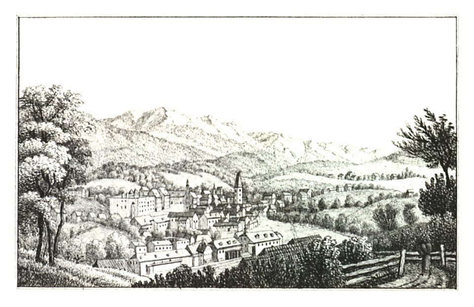 009 Aussee, Markt - J.F.Kaiser Lithografirte Ansichten der Steiermark 1825